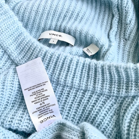 Vince Sweater Hoodie Wool Cashmere Light Blue (S) - Picture 5 of 8